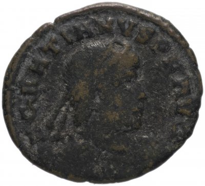 купить Римская Империя Грациан 367–383 гг фракция фоллиса (реверс: император идет вправо, волочит за волосы пленника)