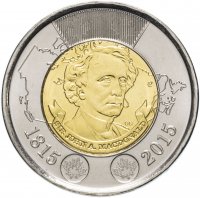 купить Канада 2 доллара (dollars) 2015 "200 лет со дня рождения Джона Макдональда"