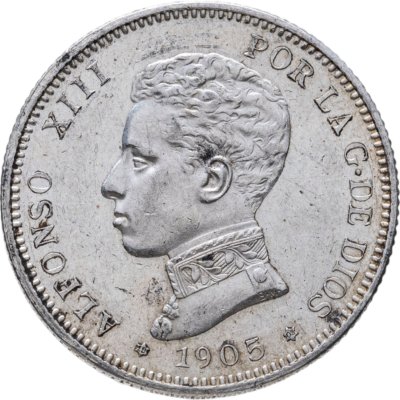 купить Испания 2 песеты (pesetas) 1905