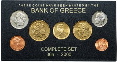 купить Греция набор из 7 монет 2000 в запайке