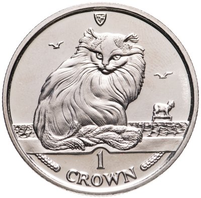 купить Остров Мэн 1 крона (crown) 1995 "Кошки - Турецкая ангора"