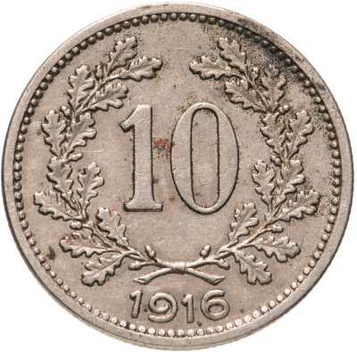 купить Австро-Венгрия 10 геллеров (heller) 1916, монета для Австрии