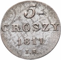 купить Польша 5 грошей (groszy) 1811 I.S. перечекан с 1/24 талера