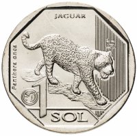 купить Перу 1 соль 2018 "Фауна Перу - Ягуар (Panthera onca)"