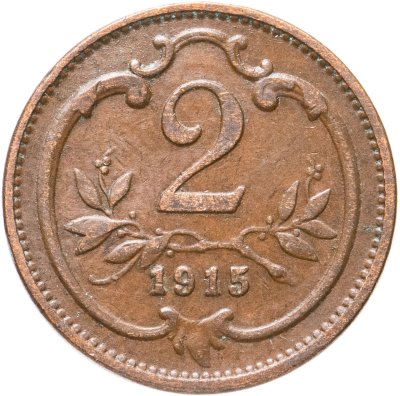 купить Австрия 2 геллера (heller) 1915