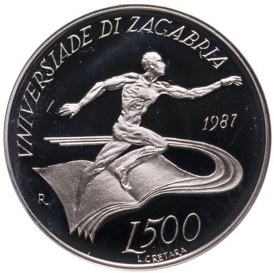 купить Сан-Марино 500 лир (lire) 1987 "Летняя Универсиада 1987, Загреб"