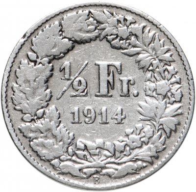 купить Швейцария 1/2 франка (franc) 1914