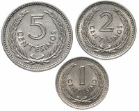 Купить Уругвай набор монет 1/2/5 сентесимо (centesimo) 1953