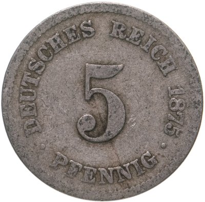 купить Германия 5 пфеннигов 1875 D