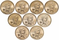 купить США набор однодолларовых монет 2000-2008 P (9 монет)