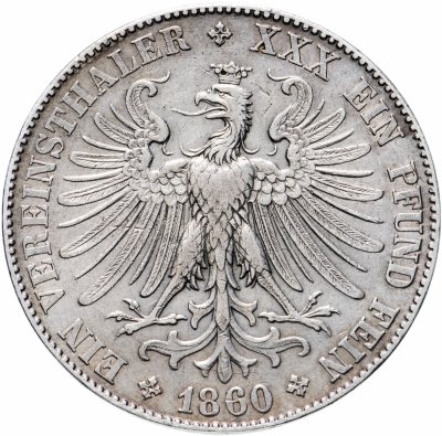 купить Франкфурт 1 союзный талер (vereinsthaler) 1860