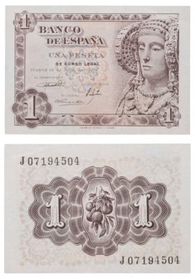 купить Испания 1 песета 1948 года (Pick 135)