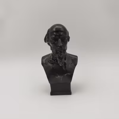 купить Бюст Н.А. Некрасова, металл, краска, Завод художественного литья (ЗХЛ), г. Москва, СССР, 1960-1980 гг.