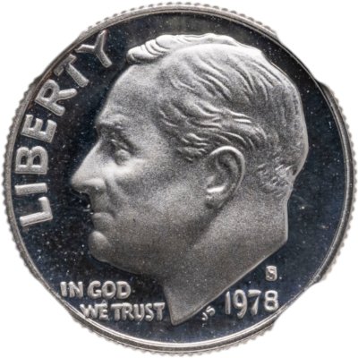 купить США 10 центов (one dime) 1978 S "Roosevelt Dime" в слабе DNC PF68