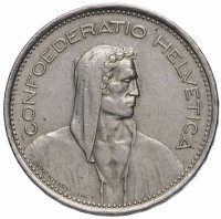 купить Швейцария 5 франков 1968