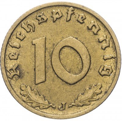 купить Фашистская Германия (Третий Рейх) 10 рейх пфеннигов 1938 "J"