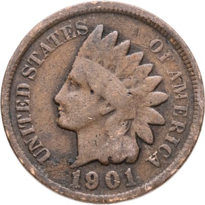 купить США 1 цент (cent) 1901 Indian Head Cent