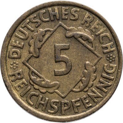 купить Германия 5 рейхспфеннигов (reichspfennig) 1936, знак монетного двора "A" — Берлин