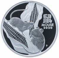 Купить Австралия 50 центов 2020 "Год крысы" Proof, в футляре с сертификатом