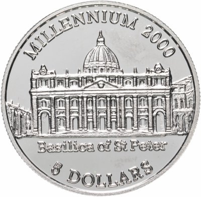 купить Либерия 5 долларов (dollars) 2000 "Миллениум - Собор Святого Петра"