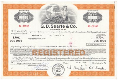 купить Акция США G.D. Searle & Co. 1976 - 1978 г.