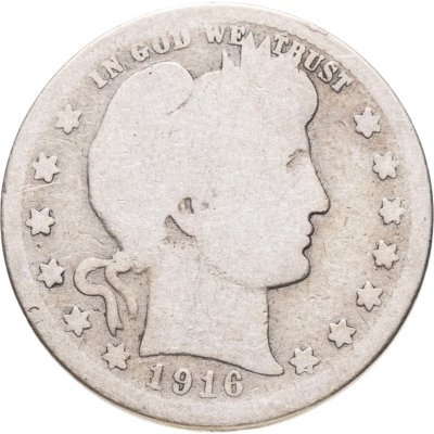 купить США 25 центов (квотер, 1/4 доллара, quarter dollar) 1916 D Barber Quarter знак монетного двора: "D" - Денвер США