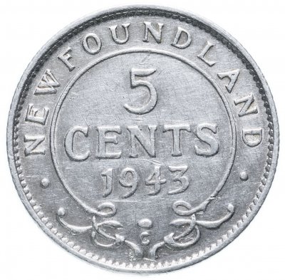 купить Ньюфаундленд 5 центов (cents) 1943