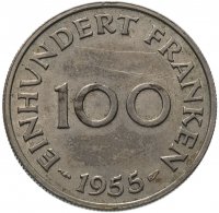 купить Саар 100 франков (francs) 1955