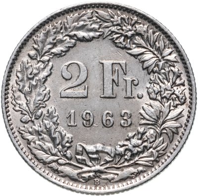 купить Швейцария 2 франка 1963