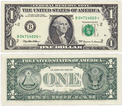 купить США 1 доллар 1999 (Pick 504) * замещенка B-Нью Йорк