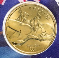 Купить Австралия 5 долларов (dollars) 2000 Олимпийские игры в Сиднее - Плавание
