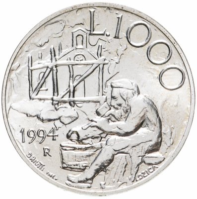 купить Сан-Марино 1000 лир (lire) 1994 "Основание первой церкви в Сан-Марино"