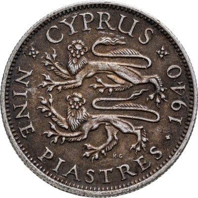 купить Кипр 9 пиастров (piastres) 1940