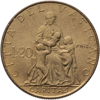 купить Ватикан 20 лир (lire) 1964
