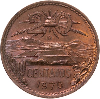 купить Мексика 20 сентаво (centavos) 1970