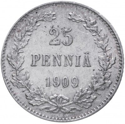 купить 25 пенни 1909 L, монета для Финляндии