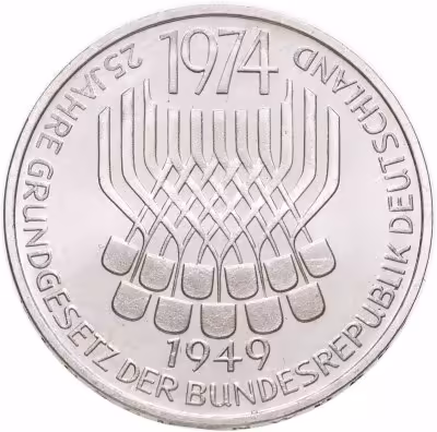 купить Германия 5 марок (deutsche mark) 1974 "25 лет со дня принятия конституции ФРГ"
