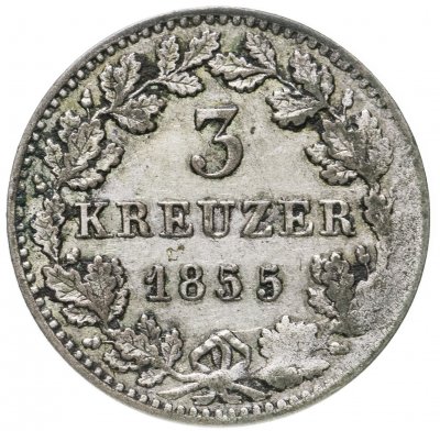 купить Германия, Бавария 3 крейцера 1855
