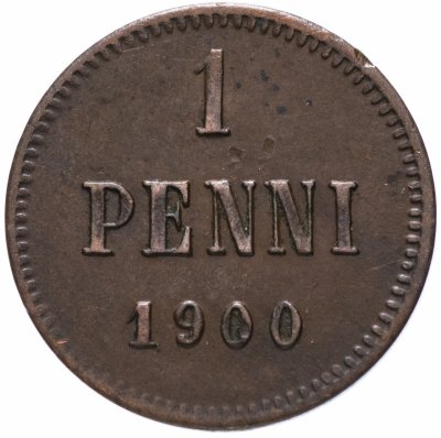 купить 1 пенни (penni) 1900 монета для Финляндии