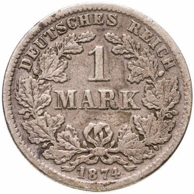 купить Германия 1 марка (mark) 1874 C знак монетного двора: "F" - Штутгарт