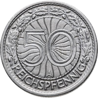 купить Германия 50 рейхспфеннигов (reichspfennig) 1937 знак монетного двора "A" — Берлин