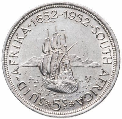 купить ЮАР 5 шиллингов (shillings) 1952 300 лет основанию Кейптауна