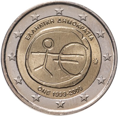 купить Греция 2 евро 2009 "10 лет Экономическому и валютному союзу"
