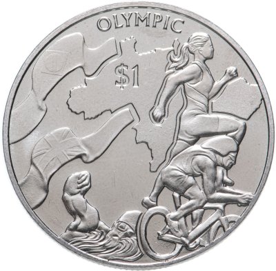 купить Британские Виргинские острова 1 доллар (dollar) 2016 XXXI летние Олимпийские Игры, Рио-де-Жанейро 2016 - Триатлон