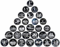 купить Набор, посвященный Олимпиаде 1980 в Москве Proof (28 серебряных монет в фирменном боксе)