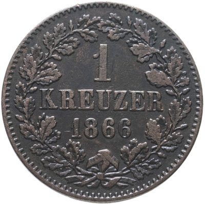 купить Германия Баден 1 крейцер (kreuzer) 1866