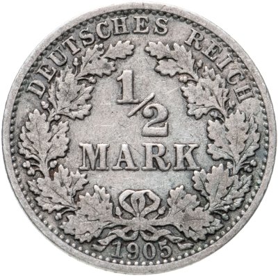 купить Германия (Германская Империя) 1/2 марки 1905 "А" Берлин