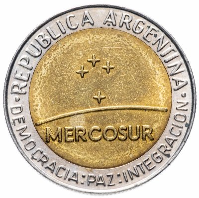 купить Аргентина 1 песо 1998 "Меркосур - общий рынок стран Южной Америки"