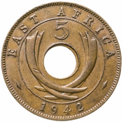купить Британская Восточная Африка 5 центов (cents) 1942