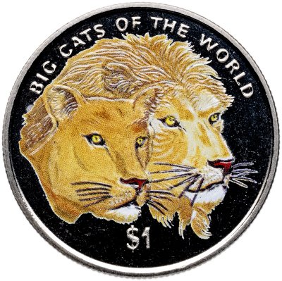 купить Сьерра-Леоне 1 доллар (dollar) 2001 «Большие кошки мира - львы» цветная